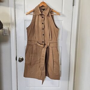 Banana Republic Khaki Button-Up Jumpsuit